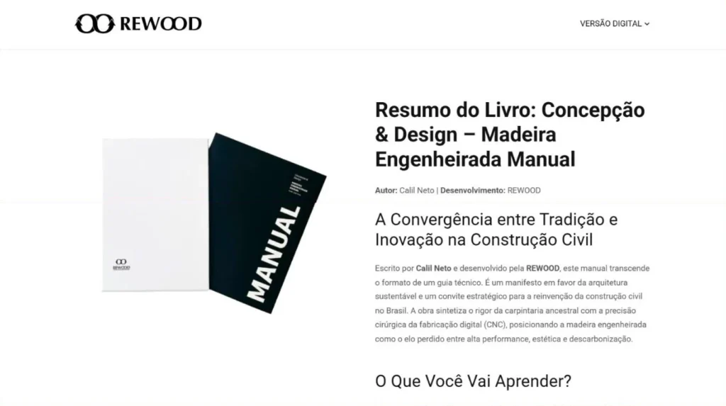 Página de resumo do livro Concepção & Design com a capa do manual e o texto de apresentação da obra